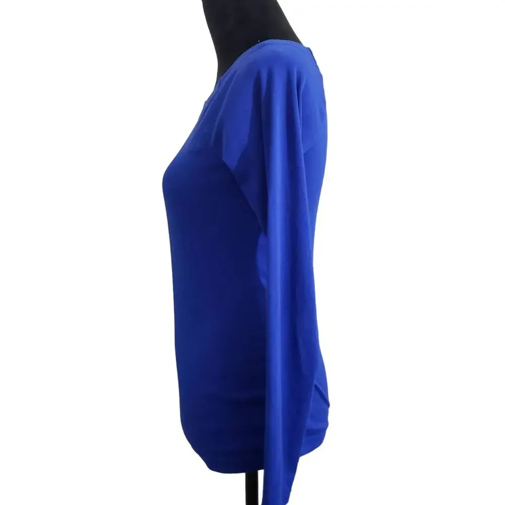 RALPH LAUREN LONG SLEEVE SWEATER/SHIRT, Sz M, BLUE, COTTON/ELASTANE